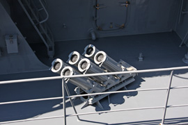 チャフ甲板　Mk36 チャフ発射機
